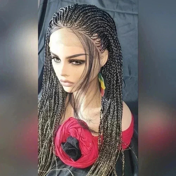 Beautiful Braided lace wig, short wig ombre wigs, afro wig, 100% handmade NWT - Picture 7 of 15